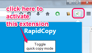 activate quick copy mode
