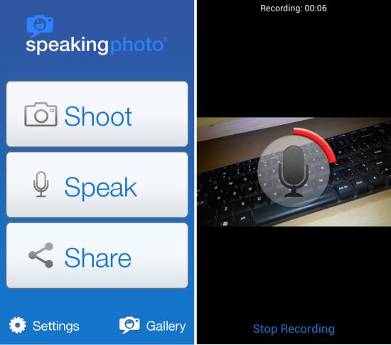 adding sound to images SpeakingPhoto for Android