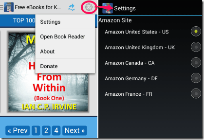 free kindlew ebooks settings