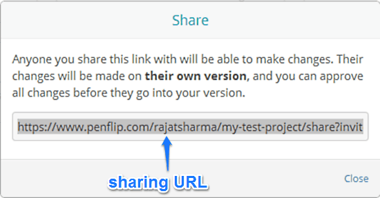 sharing url