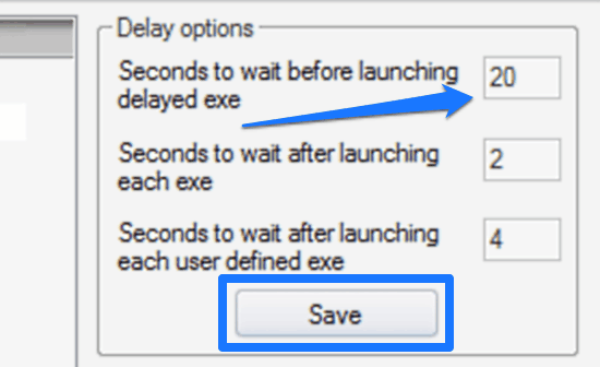 specify time delay