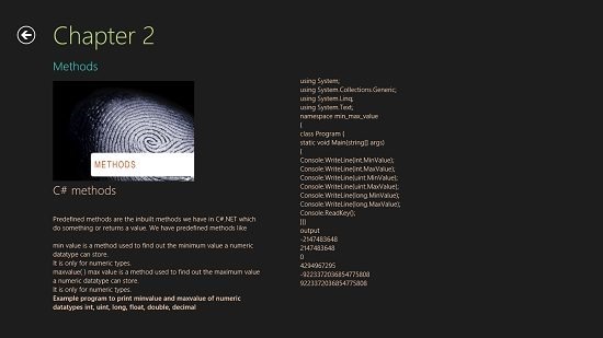 C# Tutorial chapter reading