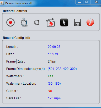 JScreenRecorder- interface