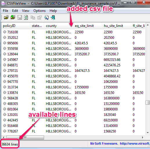 add csv file