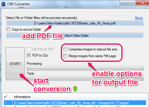 convert PDF to cbz