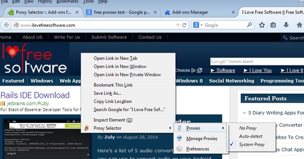 proxy management addons firefox 3