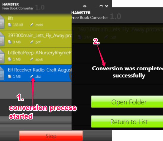 start conversion process