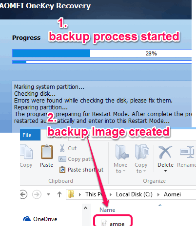 start full system backup process