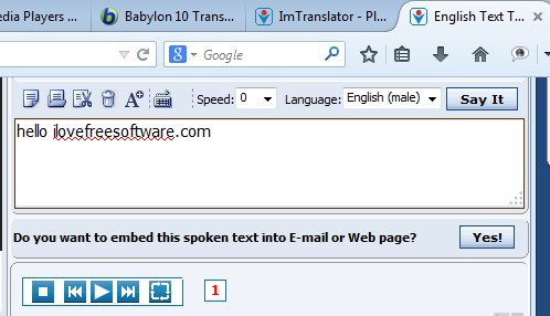 text to speech addons firefox 4