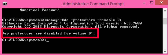 BitLocker Drive Encryption-CMD Status