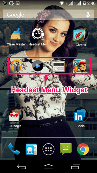 Headset Menu Widget