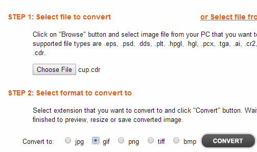 Online Convert CDR to JPG tool