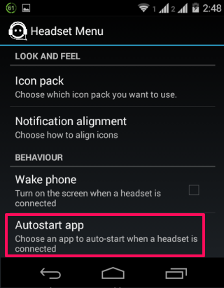 Select Autostart App