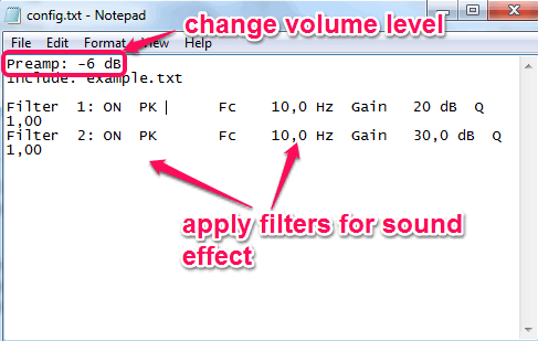 change filters value