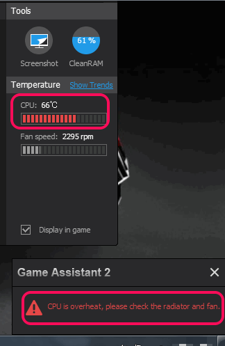 cpu temp overheated alert