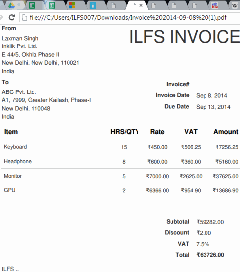 create invoices online