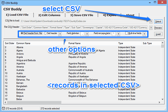 csv buddy load