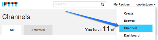 ifttt channels