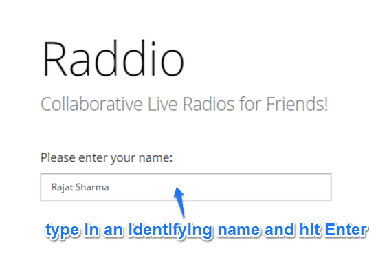 raddio enter name