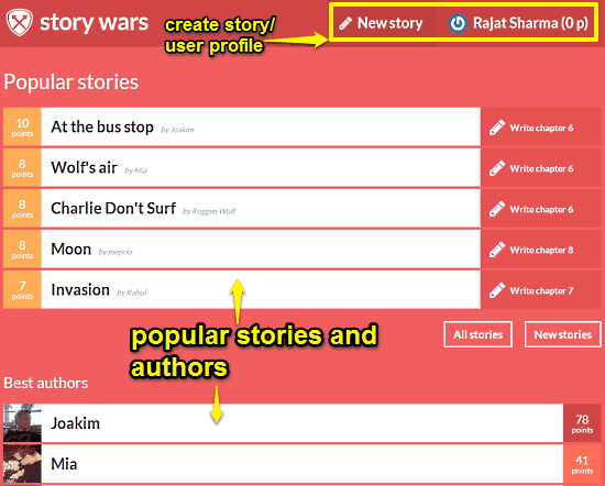 story wars ui