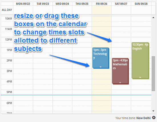 study planner allotments