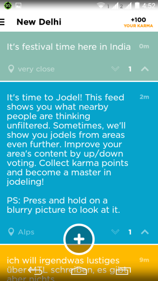 Jodel Home Screen