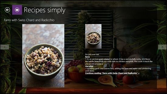 Recipes Simply recipe screen