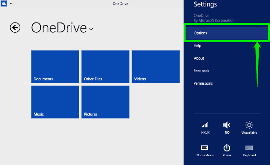 access onedrive options