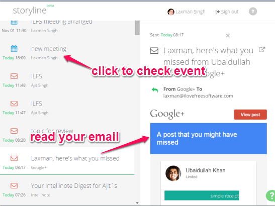 explore emails, events, and attachments