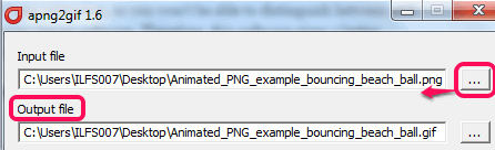 insert input file and set output file location