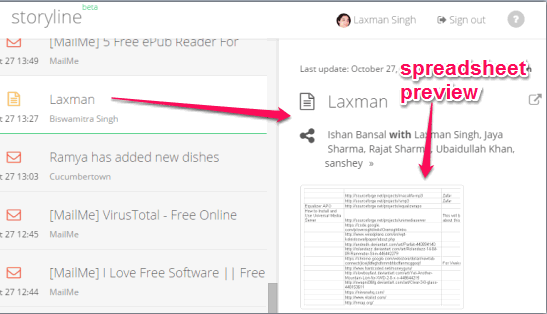 preview spreadsheet and click on preview to open spreadsheet