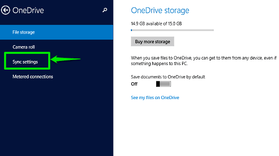 windows 10 onedrive settings