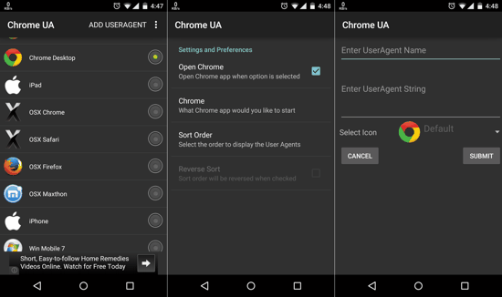 Chrome UA Changer Screenshots