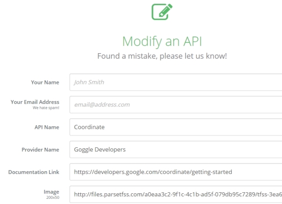 Modify API Information