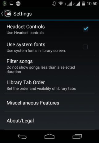 Music Player Settings