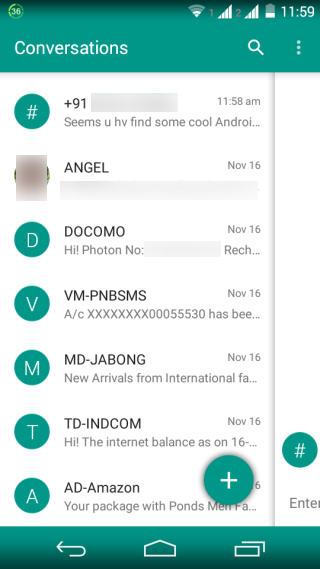 QKSMS Inbox View