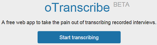 oTranscript Mainpage