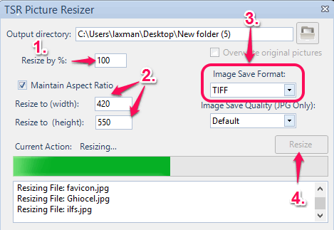 resize images using right-click menu