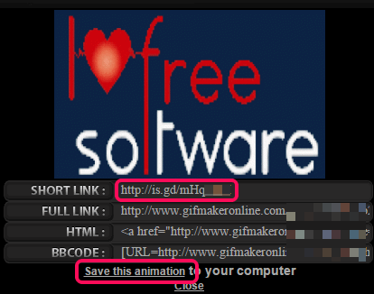 save gif to PC and share link with others