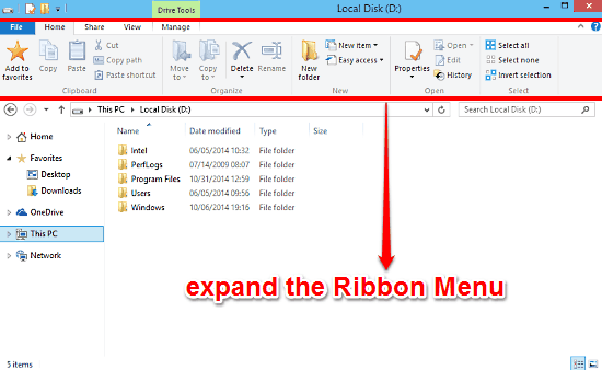 windows 10 explorer and ribbon