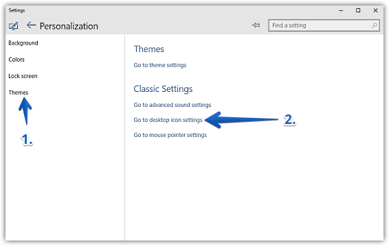 windows 10 go to icon settings