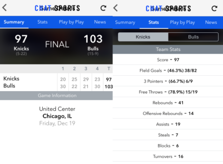 Score Updates and Stats