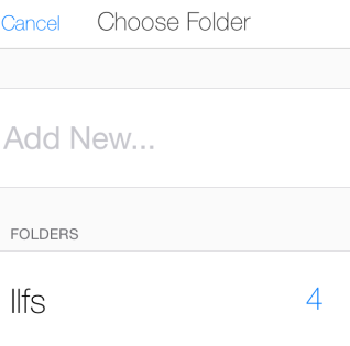 Select Folder or Create New