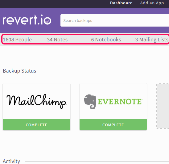 automatically take backup of Evernote and MailChimp