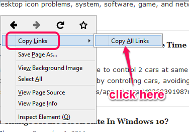 copy all links