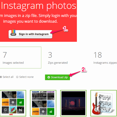 sign in and download all your Instagram photos