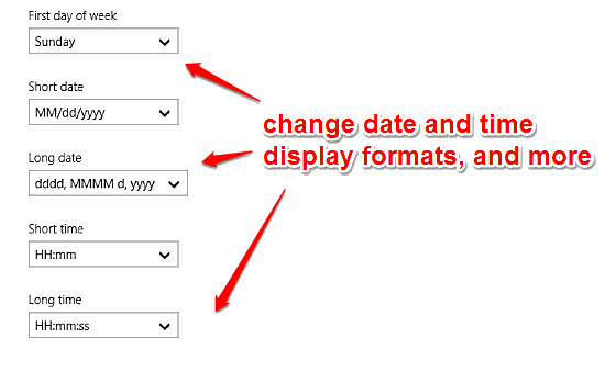 windows 10 change date and time formats