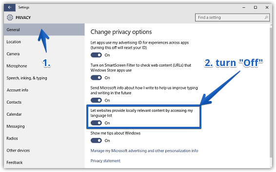 windows 10 disable access to language list