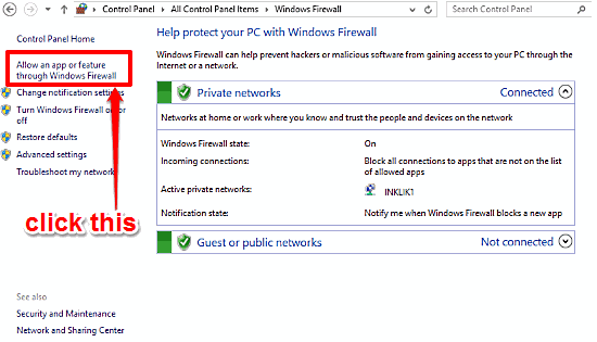 windows 10 firewall navigate to app list