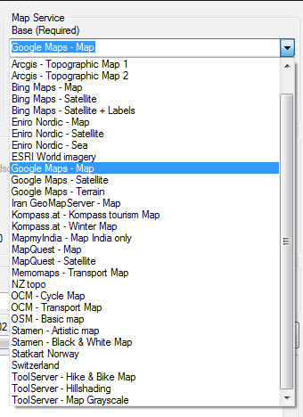Available Maps Services